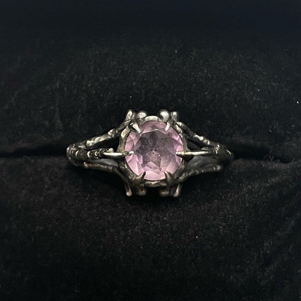 Bloodmilk Pale Lavender Amethyst Psychopomp Ring Size 7